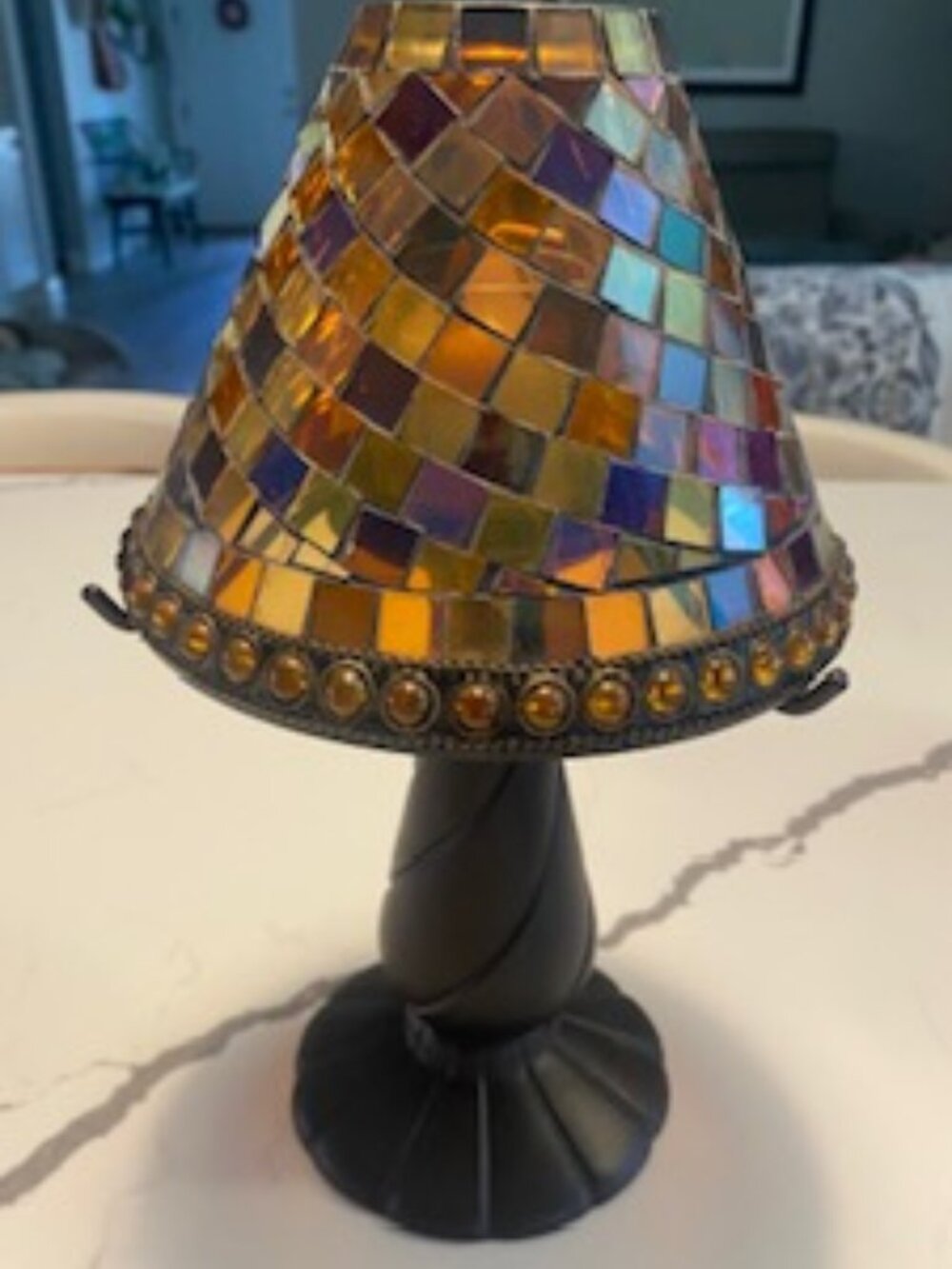 Vintage Partylite Global Fusion Mosaic Candle Lamp Never Used!